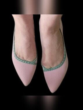 Vionic Dahlia Knit Ballet Flats Sz 7 Pink/Green NWB